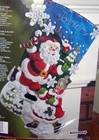 Bucilla Skating Clauses Santa Felt Christmas Stocking Kit Discontinued 18  New