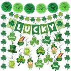 St  Patrick s Day Decorations Kit  Lucky Banner  Glitter Garlands  Pom Poms   