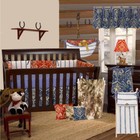 Sidekick Boy Girl Blue Red Ikat Crib Bedding Set Hamper Mobile Valance Sheet