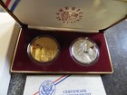 1988 America In Space 2 Coin Commemorative 90  Silver And Bronze Proof Set W coa