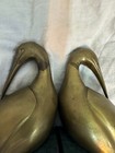 Vintage Art Deco Brass And Black Marble Egret Crane Bookends  Locate Mer 3