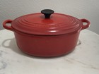 Le Creuset Oval Dutch Oven  23 Red Enamel Cast Iron France 2 6l 2 75qt Kitchen