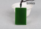 Vintage Exquisite China Natural Green Jade Handcarving Dragon Necklace Pendant