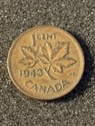 1943 One Cent Canadian Coin 1 Cent Penny King George Vi Canada Small Cent Coin