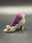 Large Vintage Silver-tone Shoe Pin Cushion - Charming   Functional D  cor