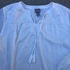 Chico s Polyester Tunic Shirt Women s 3 Blouse Top Long Sleeve White