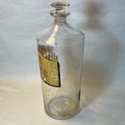 Antique Clear Glass Apothecary Bottle With Ground Stopper  Tinct Myrrhae