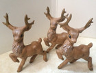 Deer Figurines Lot Of 5 plastic ceramic