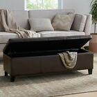 Skyler Rectangle Leather Storage Ottoman Bench
