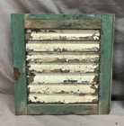 Pair Vtg Shabby Exterior House Window Wood Louvered Shutters 15x16 Old 702-25b