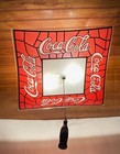 Vintage Working Coca Cola Ceiling Light Fixture Facsimile Leaded Glass Shade