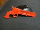 Vintage Red Plastic Hair Comb Gun Western Pistol - Nos