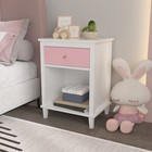 26 77  h Wooden Nightstand With One Drawer One Shelf For Kids  Adults  Pink