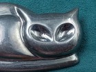 Zina Designer Modernist Sterling Silver Modernist Look Cat Pin  2 5  X  1 4 