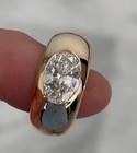 2ct Vvs1 Oval Cut Lab Created Diamond Men s Anniversary 14k Yellow Gold Fn Ring