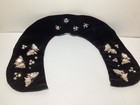 Vintage Handmade Beaded Butterfly Black Velvet Detachable Collar Japan 