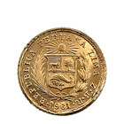 1961 Peruana Lima Z b r  Gold Verdad I Justicia 1 5th De Libra Gold Coin Bu unc