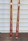 Vintage Wooden Jarvinen Skis 79  Long Red Snow Country Decoration