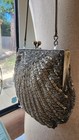 Walborg - Vintage Art Deco - Silver Metallic Clamshell Evening Bag - Dazzling 