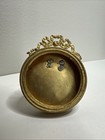 Antique Victorian Bronze Miniature Portrait Frame French Gold Guild 19th Century
