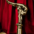 Bronze Lady Sculpture Walking Stick Cane Wood Design Handle Rare Woman Signed 