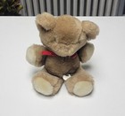 Vintage Eden Toys Wind Up Musical Lullaby Teddy Bear Brown Red Bow 8   