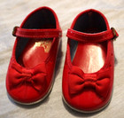 Vintage Red Patent Leather Christmas Baby Deer Toddler Dress Shoes Size 2