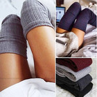 Women s Cable Knit Thigh High Boot Socks Extra Long Winter Stockings Leg Warmers