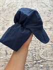 The Original Flap Happy Hat With Ties Navy Blue Size Medium 6-12 Months