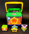 Fisher Price Peek A Boo Block Shape Sorter Baby Musical Sounds Carry Handle Cube