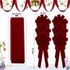 14 Ft Burgundy Velvet Bow Garland - 6 Large 24x12 Inch Bows For Indoor   Outdoor