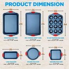 Nutrichef 6pcs Kitchen Oven Baking Pans Deluxe Nonstick Blue Coating Inside