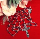 Unbreakable Handmade Catholic Rosary Amethyst  Gemstones Italian Silver Crucifix