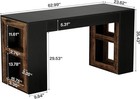 63  Rectangular Bar Table Modern Counter Height Pub Table With Storage Shelves