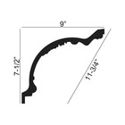 Outwater 9  X 96  Primed White Ornate Leaf Crown Moulding  2 Pack 