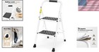 Compact 2 Step Stool Ladder  Load Capacity 330 Lbs  Foldable Design   Tpr Feet
