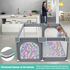 Baby Playpen 51x51x27 Inch Grey Playard Kit For Babies And Toddlers With Gate