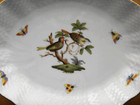 Herend Hungary Rothschild Bird Small Oval Vegetable Bowl porcelain mint