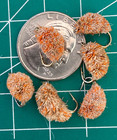 Lot 6 Ea Fishing Flies Cinnamon Trout Chow Spun Deer Hair Pellet Fly Sz  10 Dry