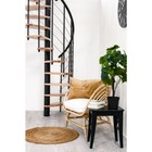 Chicago Spiral Stair - 63  Diameter - Black With Beech Treads