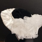 White Satin Tulle Derby Hat Fascinator Bridal Tea Party W  Combs Vintage