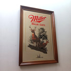 Miller High Life  white Tailed Deer  Buck   Doe Bar Mirror 2nd Series Wisconsin