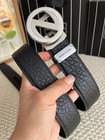 Zegna Black Leather Silver Buckle Belt Size 95 - 3 5cm