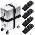 4pcs Luggage Straps Travel Adjustable Suitcase Belt Secure Baggage Packing Strap