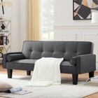72  Convertible Loveseat Sofa Bed Sleeper Daybed Modern Folding Recliner Gray