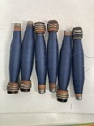 Wrapped Wood Quills  --all Blue--  Bobbins  Spools  Threaded  Textile  Lot Of 30