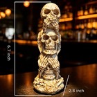 Three Wise Skulls Statue  Gothic Skeleton Figurine Halloween Decor