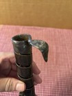 17th  Early 18th Century Spiral     Courting     Candlestick W Curled Push Up Tab