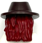 Lego New Dark Red Minifigure Hair Combo Hair Hat Long Wavy Over Right Shoulder