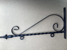Vtg   21 1 2    Wrought Iron Sign Hanger Bracket  Double-sided Holder 10    Centers